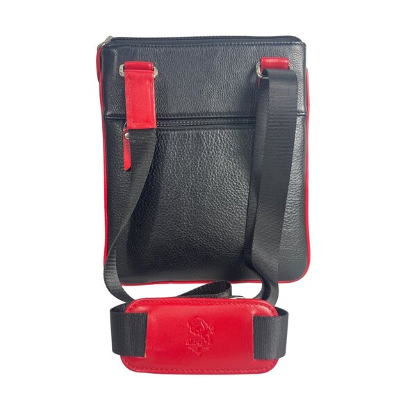 Art-93 Women's Black N Red Crossbody Tablet Case Bag Sz M - Picture 2 of 13